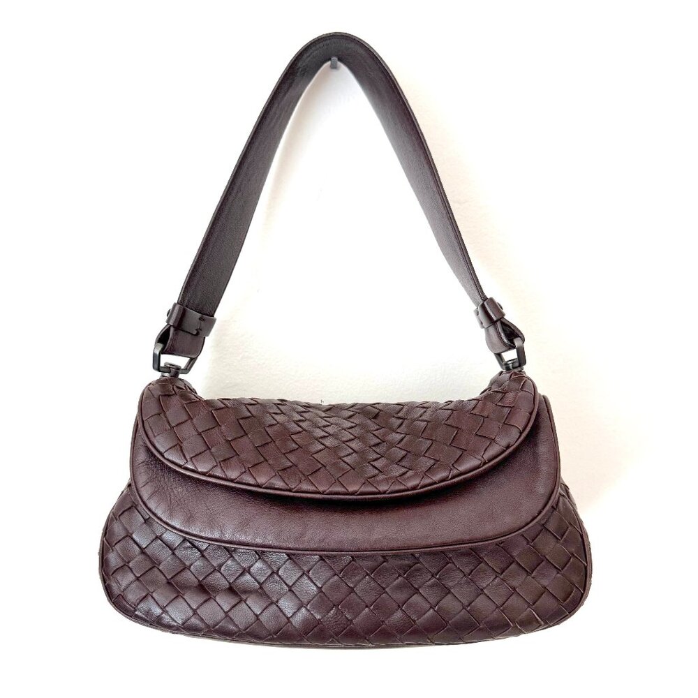 Bottega Veneta Intrecciato Double Flap Shoulder Bag